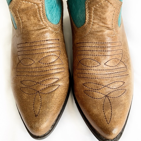 Western Cowgirl Boots. Brown & Teal. Excellent Condition. Size 7.5 CONCERTS! - Picture 12 of 13